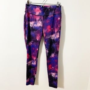 Danskin Pull On Celestial Cosmic Full Length Leggings Performance Sweat Wicking